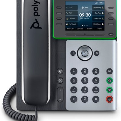 Teléfono IP Poly Edge E350 - 8 Lineas - Habilitado para PoE - 82M89AA