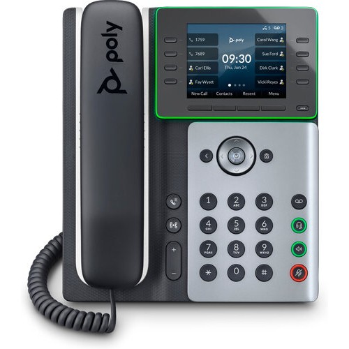 Teléfono IP Poly Edge E350 - 8 Líneas - PoE - WiFi - Bluetooth - Modelo 82M89AA