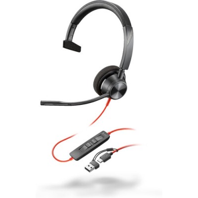 Diadema Poly Blackwire 3310 - Alambrico - USB - Micrófono - 8X215AA