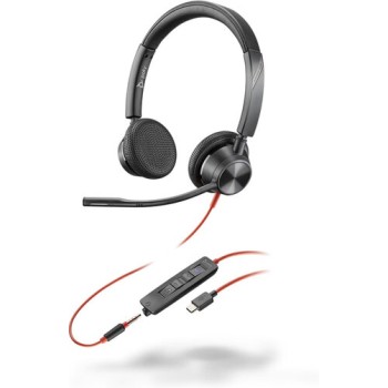Diadema Poly Blackwire 3325 - Alámbrico - USB-C/A - Micrófono - Negro - Certificado para Microsoft Teams - 8X222AA