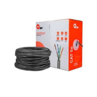 Bobina de Cable QIAN QHR-CAT5E-10 - 100m - UTP Cat5e - Interior - Gris - 24 AWG - QHR-CAT5E-10