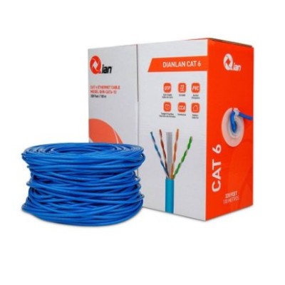 Bobina de Cable QIAN QHR-CAT6-10 - 100m - UTP Cat6 - Interior - Azul - 23 AWG - QHR-CAT6-10