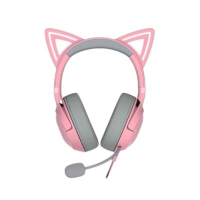Diadema Gamer Razer Kraken Kitty V2 - Alámbrico - USB - Micrófono - Rosa Cuarzo - RZ04-04730200-R3U1