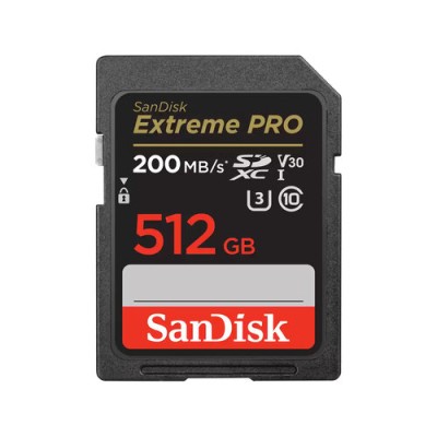 Memoria SD SanDisk Extreme Pro - 512GB - UHS - U3 - 200 MB - Clase 10 - SDSDXXD-512G-GN4IN