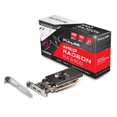 Tarjeta de Vídeo SAPPHIRE PULSE AMD Radeon RX 6400 - 4GB - PCI-E 4.0 - GDDR6 - HDMI - DisplayPort - 11315-01-20G