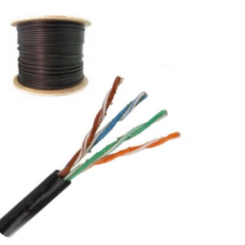 Bobina de Cable de Red SAXXON Cat5e 305m 24 AWG Negro OUTPCAT5EGCOPEXT