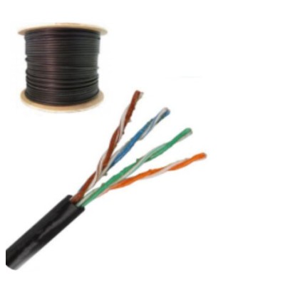 Bobina SAXXON OUTPCAT5EGCOPEXT - Cat5e - 305M - 24 AWG - Negro - OUTPCAT5EGCOPEXT