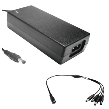 Fuente de Poder y Divisor para 4 Cámaras SAXXON 12VDC Modelo PSU1204D+PSUWB07