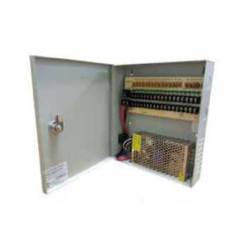 Fuente de Poder Regulada SAXXON 12V 10A para 18 Cámaras Modelo PSU1210-D18