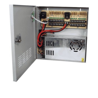 Fuente de Poder SAXXON PSU1230-D18 - 12V - 30A - Distribuidor para 18 Cámaras - PSU1230-D18