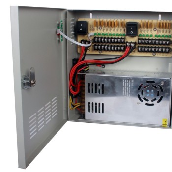 Fuente de Poder SAXXON 12V 30A para 18 Cámaras Modelo PSU1230D18