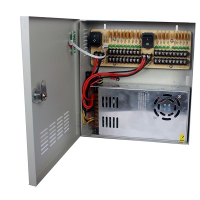 Fuente de Poder SAXXON PSU1230D18 - 12V - 30Amp - 18 Cámaras - PSU1230D18