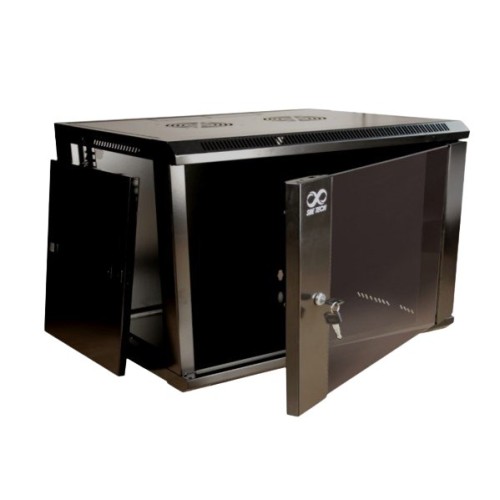 Gabinete de Pared SBE TECH 19 pulgadas 9U con Puerta de Cristal Templado Modelo GNLPAR9UR