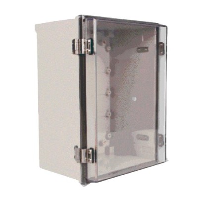 Gabinete SBE TECH TR15015090 - Plástico - 150x150x90mm - Cubierta transparente - Para exteriores - SBE-TR15015090