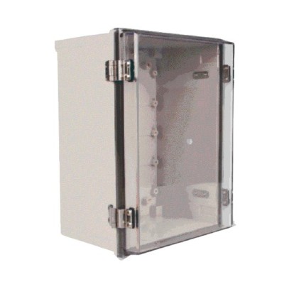 Gabinete SBE TECH TR15015090 - Plástico - 150x150x90mm - Cubierta transparente - Para exteriores - SBE-TR15015090