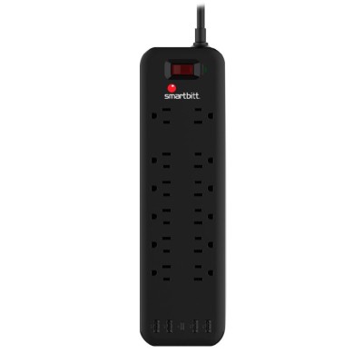 Supresor de Picos Smartbitt SBSS-B12-5U - 12 Contactos - 3600 Joules - SBSS-B12-5U