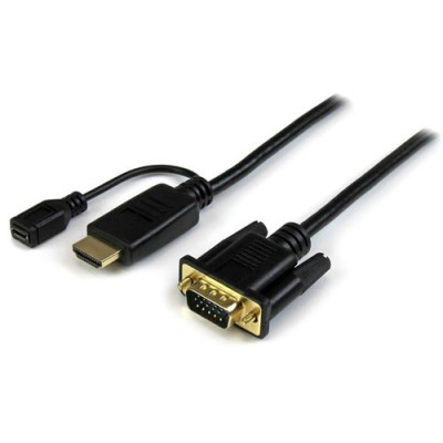 Cable Convertidor de Vídeo StarTech.com - HDMI a VGA - 1920x1200 - 1080p - 1.8m - Negro - HD2VGAMM6 Cable Convertidor de Vídeo StarTech.com - HDMI a VGA - 1920x1200 - 1080p - 1.8m - Negro - HD2VGAMM6