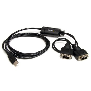 Cable Adaptador FTDI USB a Serie RS232 de 2 Puertos con Retención COM StarTech.com - ICUSB2322F