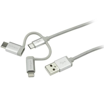 Cable StarTech.com - USB a USB-C / Micro USB / Lightning - 1M - LTCUB1MGR