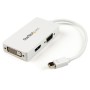 Adaptador de Vídeo StarTech.com - Mini DisplayPort a VGA/ DVI/ HDMI - 1920x1200 - Blanco - MDP2VGDVHDW