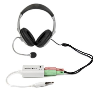 Cable Adaptador Divisor StarTech.com - Diadema Macho / Hembra - Blanco - MUYHSMFFADW