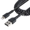 Cable StarTech.com - USB-A a Lightning - Espiral - 50cm - Negro - RUSB2ALT50CMBC Cable StarTech.com - USB-A a Lightning - Espiral - 50cm - Negro - RUSB2ALT50CMBC