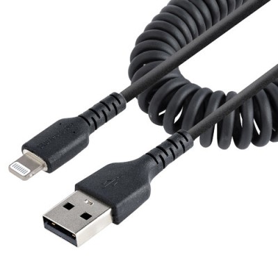 Cable StarTech.com - USB-A a Lightning - Espiral - 50cm - Negro - RUSB2ALT50CMBC Cable StarTech.com - USB-A a Lightning - Espiral - 50cm - Negro - RUSB2ALT50CMBC