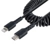 Cable StarTech.com - USB-C a Lightning - Espiral - 1m - Negro - RUSB2CLT1MBC Cable StarTech.com - USB-C a Lightning - Espiral - 1m - Negro - RUSB2CLT1MBC