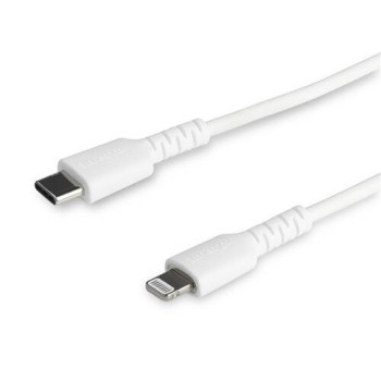 Cable USB StarTech.com RUSBCLTMM2MW - USB-C a Lightning - 2 Mts - Fibra Aramida - Blanco - RUSBCLTMM2MW