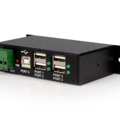 Concentrador HUB Industrial StarTech.com - 4 Puertos USB 2.0 - Soporte de Montaje  - ST4200USBM