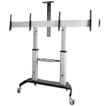 Soporte de Piso StarTech.com STNDMTVDUO - 37 "a 60" - Soporta 50Kg - Para 2 Pantallas - Móvil - STNDMTVDUO