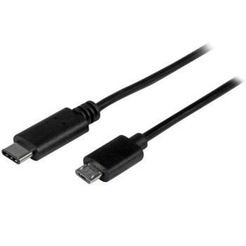 Cable Adaptador StarTech.com - USB-C a USB Micro-B - 2 Mts - Negro - USB2CUB2M