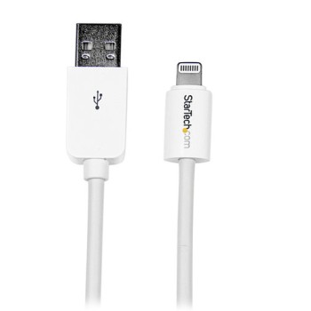 Cable StarTech.com 2m Lightning 8 Pin a USB A 2.0 para Apple iPod iPhone 5 iPad - Blanco - USBLT2MW