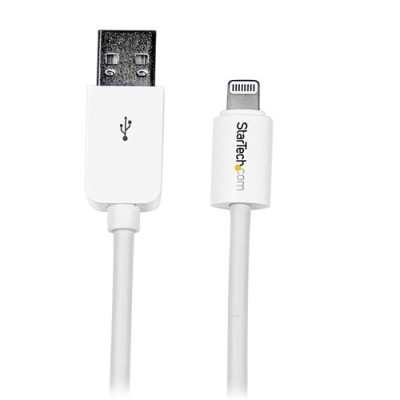 Cable StarTech.com 2m Lightning 8 Pin a USB A 2.0 para Apple iPod iPhone 5 iPad - Blanco - USBLT2MW Cable StarTech.com 2m Lightning 8 Pin a USB A 2.0 para Apple iPod iPhone 5 iPad - Blanco - USBLT2MW