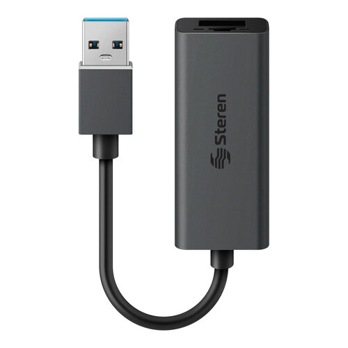 Adaptador de Red USB a Ethernet RJ-45 Steren 506-434 Negro