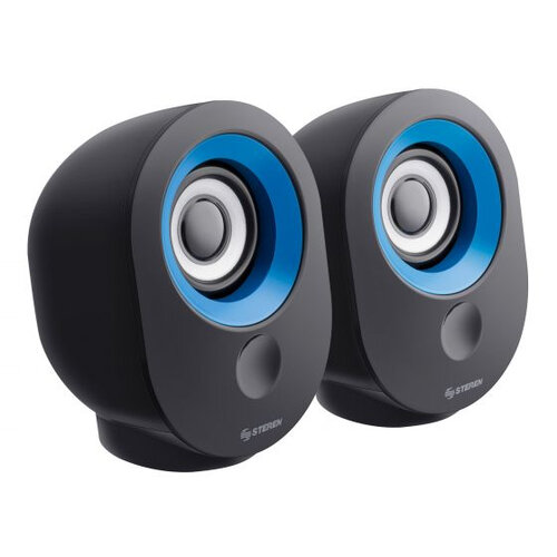Bocina Steren RoundEdge 70W PMPO - Alámbrica - Negro/Azul - Modelo BOC-068
