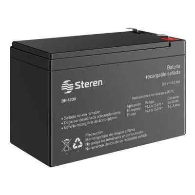 Batería Steren BR-1209 - 12 Vcc - 9 Ah - Acido-Plomo - BR-1209