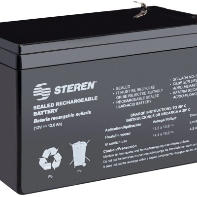 Batería de Reemplazo Steren BR-1212 - 12 Vcc - 12 Ah - BR-1212