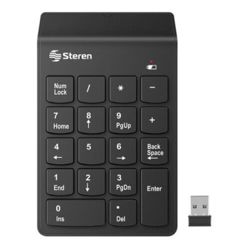 Teclado Numérico Steren Inalámbrico USB 18 Teclas Negro Modelo COM-633