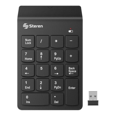 Teclado Numérico Steren COM-633 - Inalámbrico - Negro - COM-633