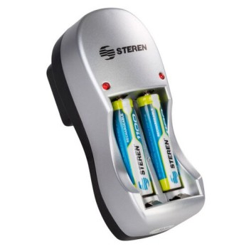 Cargador Steren CRG-005 - AA/AAA - LED - Incluye 2 Pilas AAA - CRG-005
