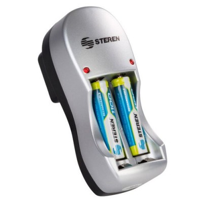 Cargador Steren CRG-005 - AA/AAA - LED - Incluye 2 Pilas AAA - CRG-005
