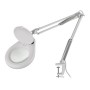 Lámpara Steren HER-740BL - Con Lupa - x5 - Brazo Flexible - Blanca - HER-740BL