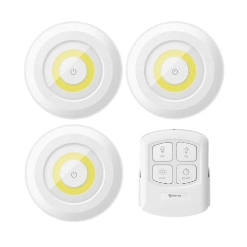 Mini Lámpara Steren LAM-066 - 3 Piezas con Control Remoto - Luz Blanca