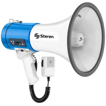 Megáfono Steren MG-260 - 25W - Micrófono Patrullero - MG-260