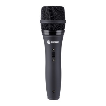 Micrófono Steren MIC-160 - Alámbrico - Cilíndrico - 6.3mm - Negro - MIC-160