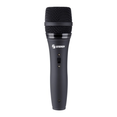 Micrófono Steren MIC-160 - Alámbrico - Cilíndrico - 6.3mm - Negro - MIC-160