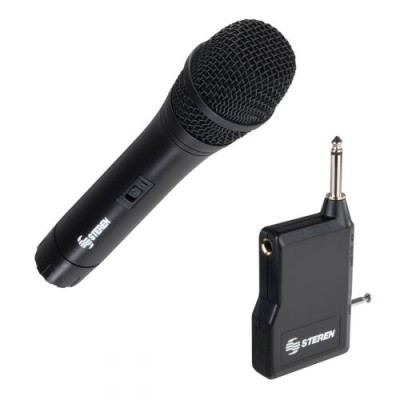 Micrófono Steren MIC-285 - Inalámbrico - Con Receptor - Multi conexión - Negro - MIC-285