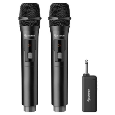 Micrófono Steren MIC-288R - Inalámbrico - Receptor - Negro - 2 Piezas - MIC-288R