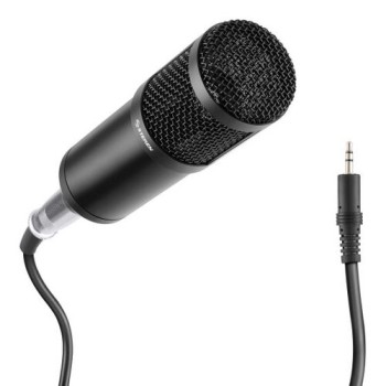 Micrófono Steren MIC-650 - Alámbrico - 3.5mm -  Negro - MIC-650